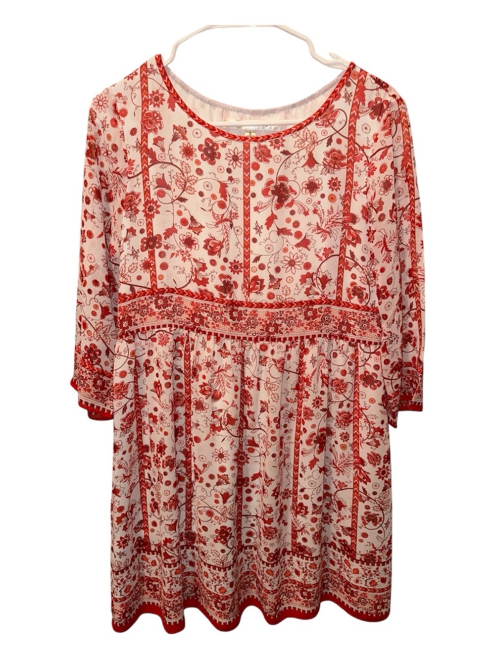 Max Studio Red and White Patterned Dress